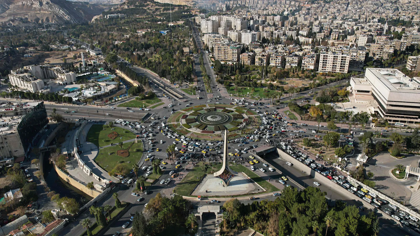 Aerial view of Damascus